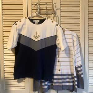 Molto Fino nautical top and cardigan size M